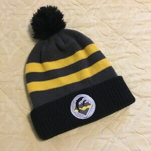 Y2K Streetwear Pink Dolphin Yellow Striped Pom Beanie